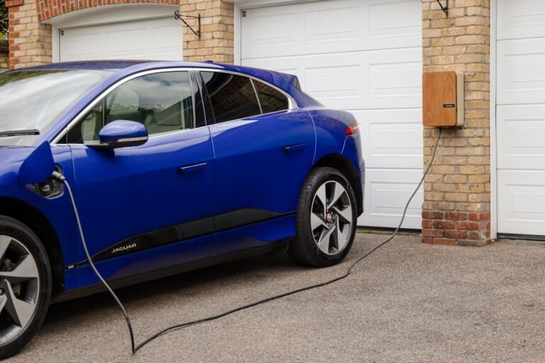 Electric vehicle charging at a modern residential station