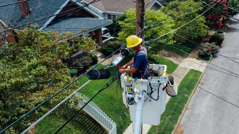a man repairing electrical wires