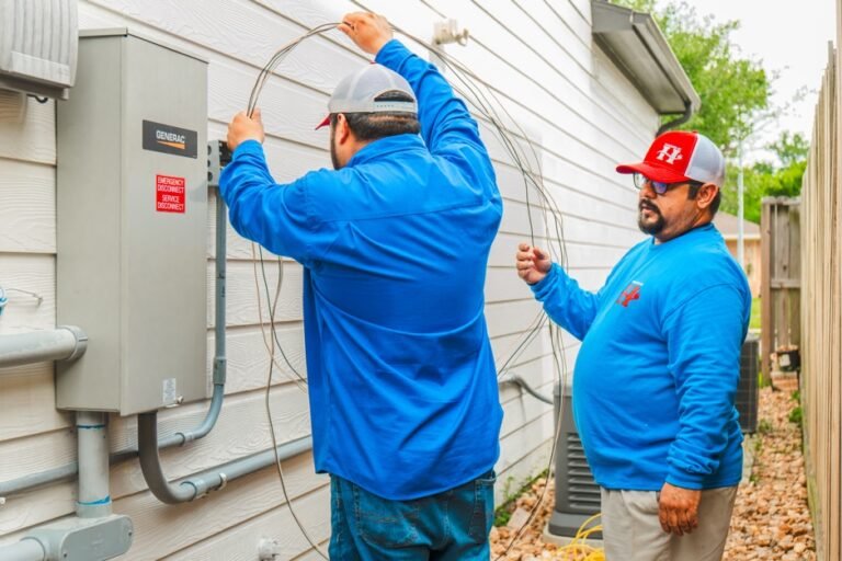 technician installing a modern electrical panel in a residential home