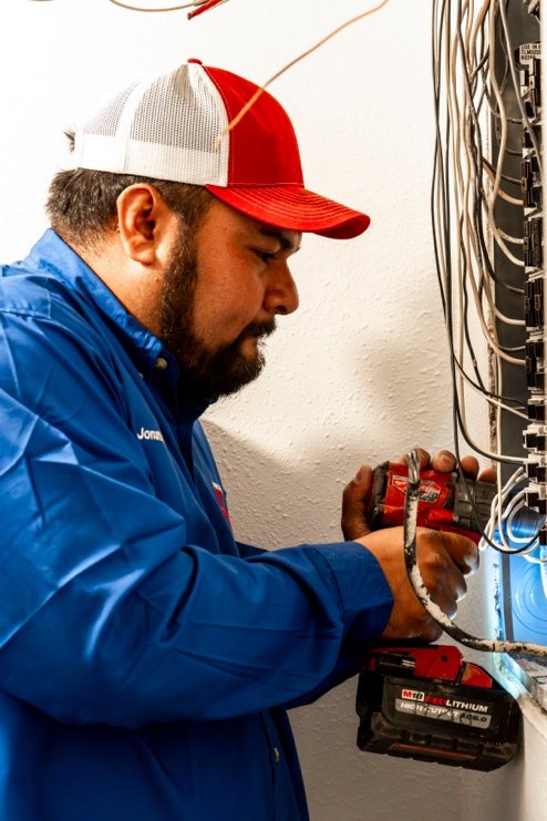 upgraded electrical panel installed in a home during renovation