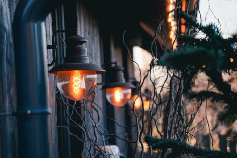 rustic outdoor lights of a house