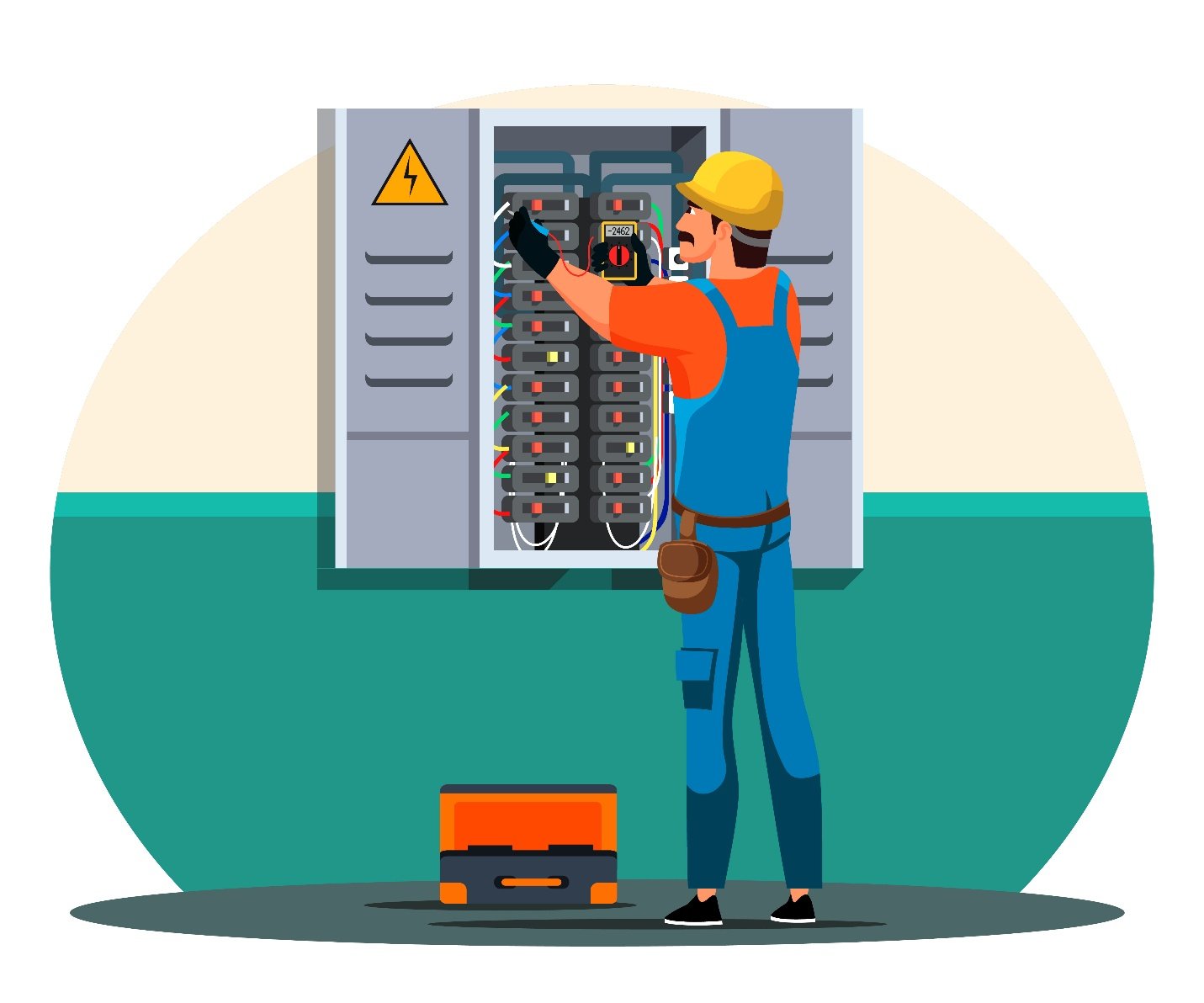 a professional electrician working
