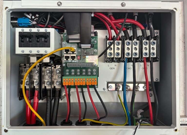 whole-home surge protector installed inside a residential electrical panel
